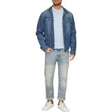 s.Oliver - Trui - Duifblauw - Knitwear - Geribbelde Kraag, Lange Mouw