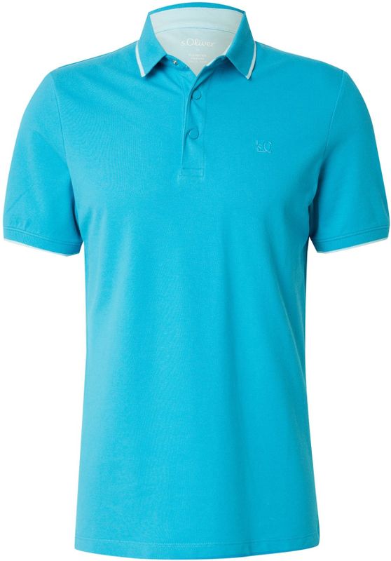 s.Oliver - Poloshirt - Petrol - Katoen - Korte Mouwen
