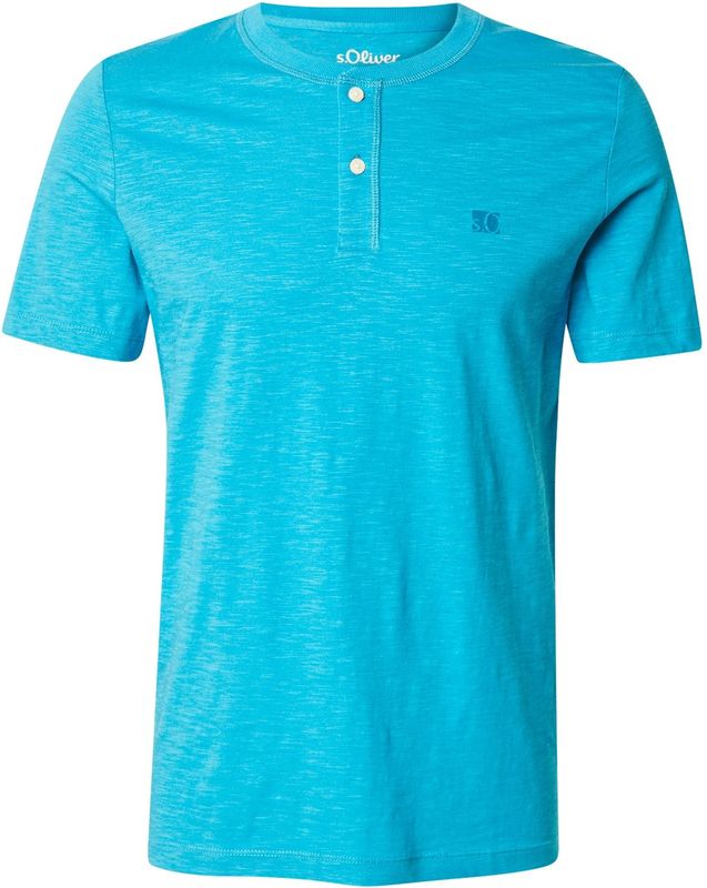 s.Oliver - T-shirt - Petrol - Met Logoprint - Korte Mouwen