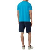 s.Oliver - T-shirt - Turquoise - Katoen/Polyester/Elastaan - Gevlekte Look