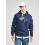 s.Oliver - Sweatshirt - Donkerblauw - Capuchon met Trekkoord, Geribd Ceintuurtje, Logoprint