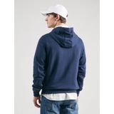 s.Oliver - Sweatshirt - Donkerblauw - Capuchon met Trekkoord, Geribd Ceintuurtje, Logoprint