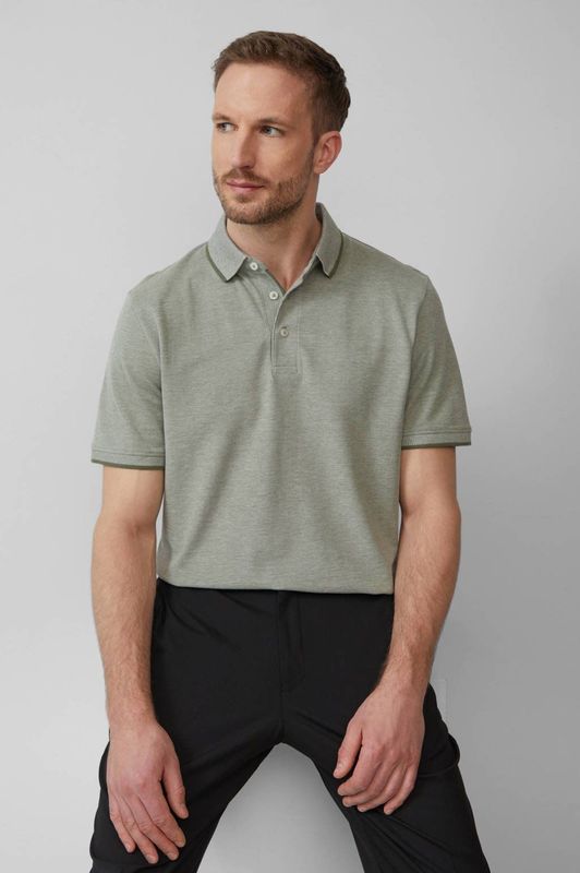 Poloshirt - Gevlamd Piqué - Katoen - Korte Mouwen - Streepdetail