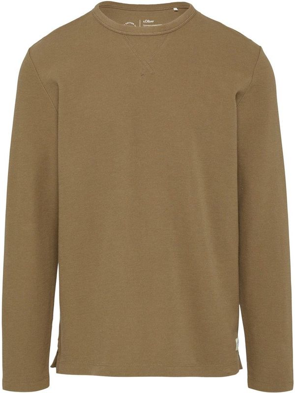 s.Oliver - Shirt - Beige - Lange Mouw - Normale Pasvorm