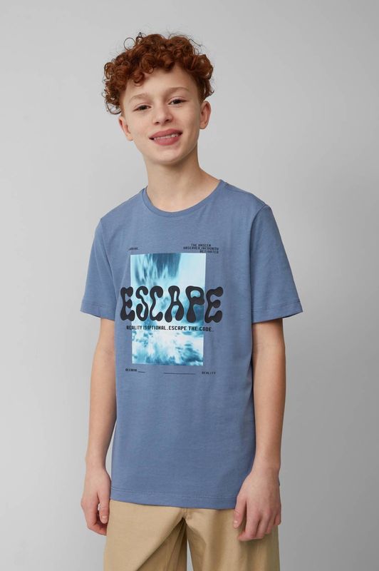 s.Oliver - T-shirt - Blauw - 100% Katoen