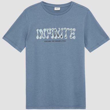 s.Oliver - T-shirt - Lichtblauw - Katoen