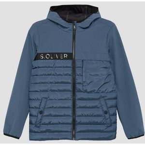 s.Oliver Outdoorjacke Softshelljacke im Materialmix mit Kapuze Paspel