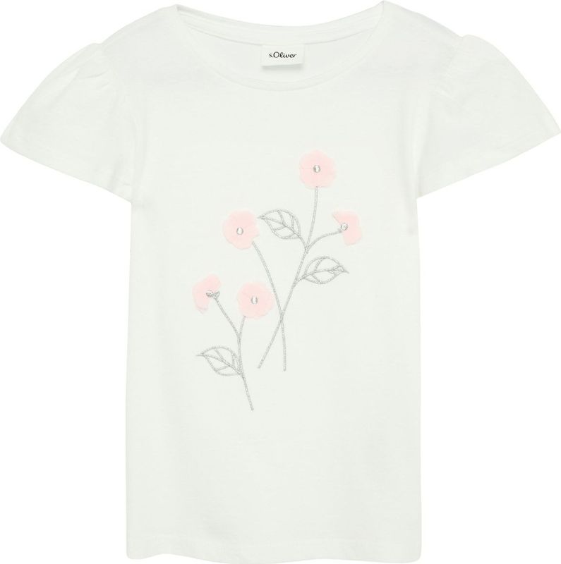 s.Oliver - Casual - T-shirt - Effen - Katoen - Borduursel