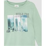 T-shirt - Zachte Jersey Longsleeve - Fotoprint - Geribde Boorden