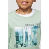 T-shirt - Zachte Jersey Longsleeve - Fotoprint - Geribde Boorden