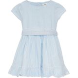 Robe - Jurk - Lichtblauw - Met Ceinture in Tulle en Detailles in Dentelle