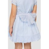 Robe - Jurk - Lichtblauw - Met Ceinture in Tulle en Detailles in Dentelle