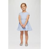 Robe - Jurk - Lichtblauw - Met Ceinture in Tulle en Detailles in Dentelle