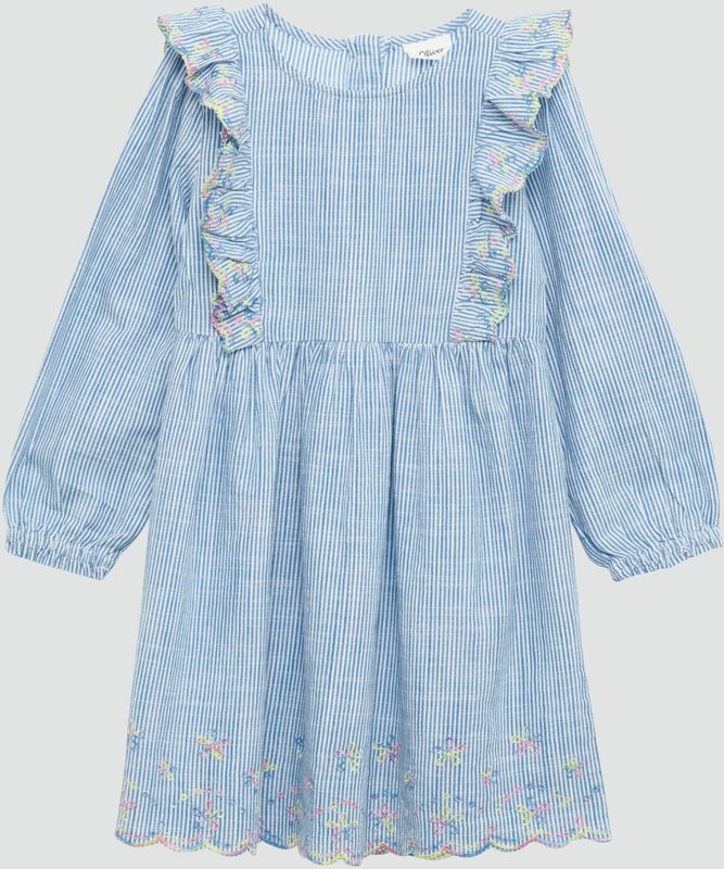 s.Oliver - A-lijn Jurk - Blauw Wit - Katoen