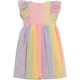 Jurk - Regenboogkleuren - Aansluitend Silhouet - Volantmouwen