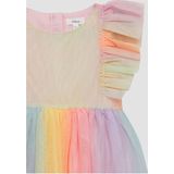 Jurk - Regenboogkleuren - Aansluitend Silhouet - Volantmouwen