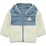 s.Oliver - Jongensjas - Ecru-Blauw - Teddymateriaal - Capuchon