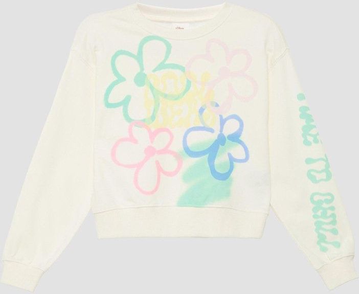 s.Oliver RED LABEL Junior Sweatshirt - Cream - Lange Mouwen - Ronde Hals