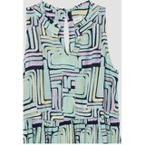 Jerseyjurk - Midi - Zachte Viscosestof - All-over Print - Schattige Kraag met Ruches