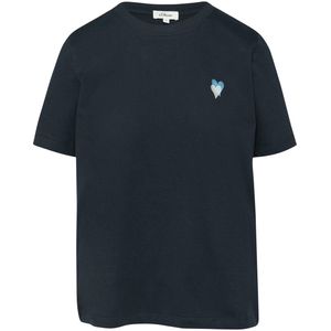 s.Oliver - Casual - T-shirt - Effen - Katoen - Motiefprint, Geborduurd Hart
