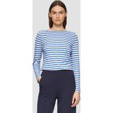 s.Oliver Damesshirt met lange mouwen en boothals, casual en zacht voor dagelijks gebruik en vrije tijd, koningsblauw, 34