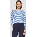 s.Oliver Damesshirt met lange mouwen en boothals, casual en zacht voor dagelijks gebruik en vrije tijd, koningsblauw, 34