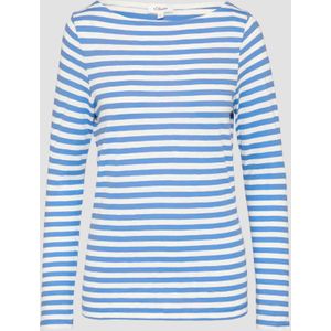s.Oliver Damesshirt met lange mouwen en boothals, casual en zacht voor dagelijks gebruik en vrije tijd, koningsblauw, 34