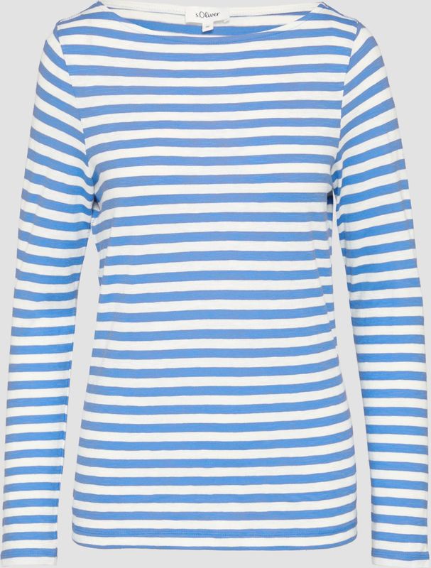 s.Oliver Damesshirt met lange mouwen en boothals, casual en zacht voor dagelijks gebruik en vrije tijd, koningsblauw, 34