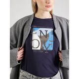 s.Oliver - T-shirt - Donkerblauw - Slim Fit - Dames