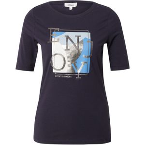 s.Oliver - T-shirt - Donkerblauw - Slim Fit - Dames