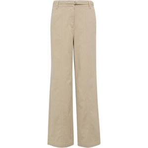s.Oliver - Wide-legbroek - Zandsteen - Katoen - Met Riem