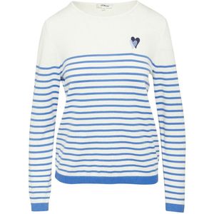 s.Oliver Gebreide damestrui voor casual looks met hartborduurwerk, koningsblauw, 38