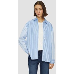 s.Oliver - Blouse - Lichtblauw/Wit - Klassieke Blouse - Lange Mouw