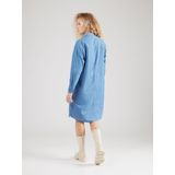 s.Oliver - Jurk - Blauw - Denim - Polokraag, Lange Mouw, Zakken aan de Zijkant