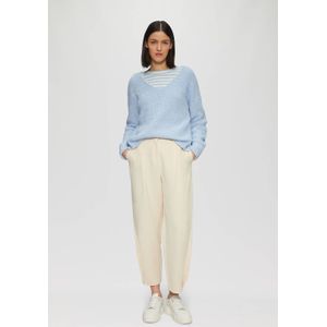 s.Oliver - Gebreide Trui - Lichtblauw - Katoenmix