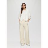 s.Oliver - Scuba-sweatjack - Crème - Relaxed Fit - Met Capuchon