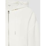 s.Oliver - Scuba-sweatjack - Crème - Relaxed Fit - Met Capuchon