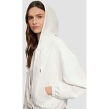 s.Oliver - Scuba-sweatjack - Crème - Relaxed Fit - Met Capuchon