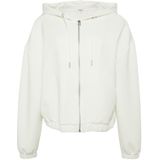 s.Oliver - Scuba-sweatjack - Crème - Relaxed Fit - Met Capuchon