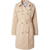 s.Oliver RED LABEL - Slim Fit Trenchcoat - Effen - Katoenmix - Waterafstotend