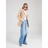 s.Oliver - Tussenmantel - Beige - Katoen - Licht Gevoerd, Knoopsluiting, Revers Kraag