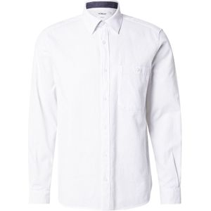 s.Oliver 2162219 Herenhemd met lange mouwen, regular fit, Wit, M