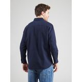 Casual Overhemd - Blauw - Katoen - Normale Pasvorm