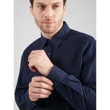 Casual Overhemd - Blauw - Katoen - Normale Pasvorm