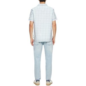 s.Oliver - Overhemd - Wit Geruit - Korte Mouwen - Met Wassing