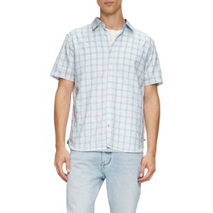 Overhemd - White Check - Korte Mouwen - Regular Fit - Met Wassing