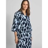 s.Oliver Gestructureerde jurk van viscosemix met steekzakken, Donkerblauw, 34