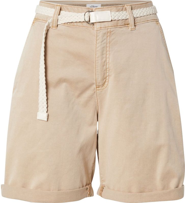 s.Oliver - Chino - Beige - Regular Fit - Katoen - Mid Waist