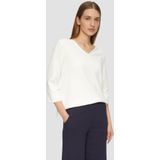 s.Oliver RED LABEL - Sweatshirt - Effen - Katoenmix - 3/4-Mouw - V-Hals