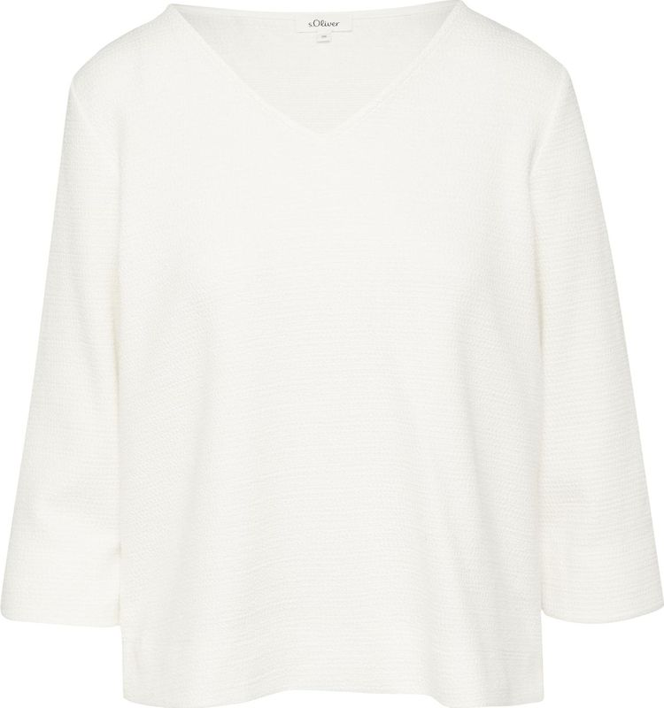 s.Oliver RED LABEL - Sweatshirt - Effen - Katoenmix - 3/4-Mouw - V-Hals